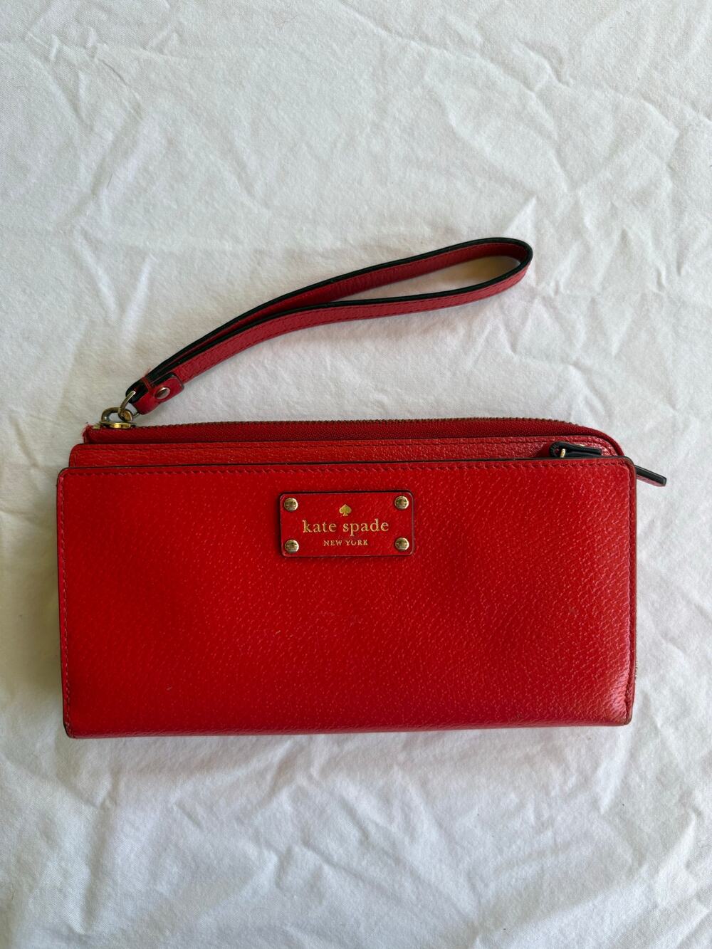 Kate Spade Clutch Wristlet Wallet Bright Red